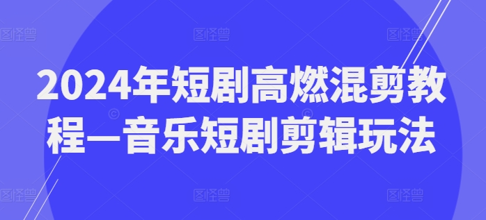 2024年短剧高燃混剪教程—音乐短剧剪辑玩法_微雨项目网
