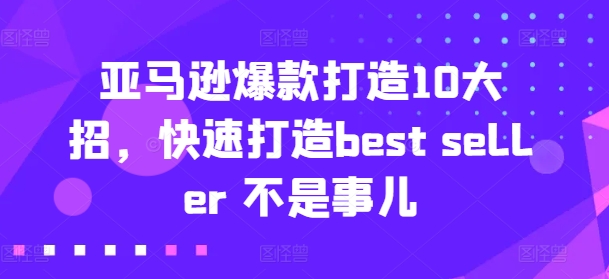 亚马逊爆款打造10大招，快速打造best seller 不是事儿_微雨项目网