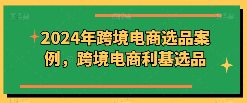 2024年跨境电商选品案例，跨境电商利基选品（更新）_微雨项目网