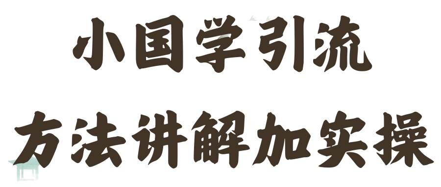 国学引流方法实操教学，日加50个精准粉【揭秘】_微雨项目网