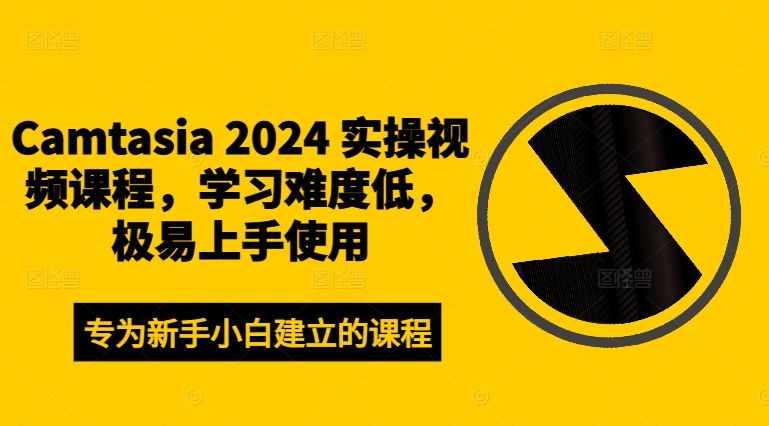Camtasia 2024 实操视频课程，学习难度低，极易上手使用_微雨项目网