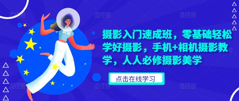 摄影入门速成班，零基础轻松学好摄影，手机+相机摄影教学，人人必修摄影美学_微雨项目网