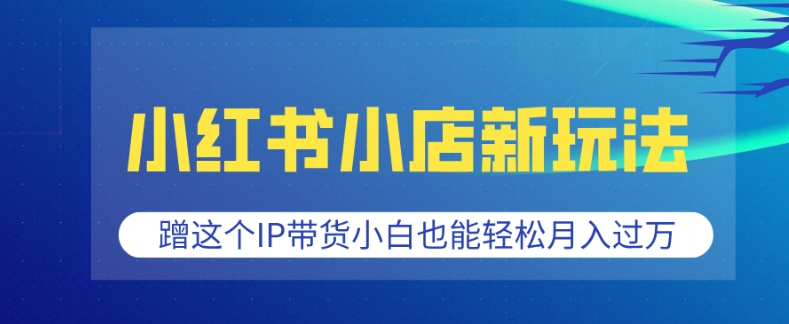 小红书小店新玩法，蹭这个IP带货，小白也能轻松月入过W【揭秘】_微雨项目网