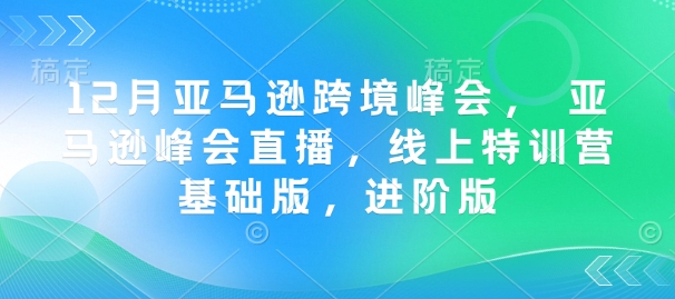 12月亚马逊跨境峰会， 亚马逊峰会直播，线上特训营基础版，进阶版_微雨项目网