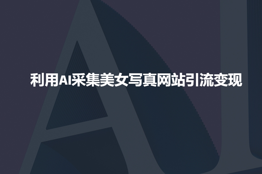 利用AI采集美女写真网站引流变现，引流嘎嘎的_微雨项目网
