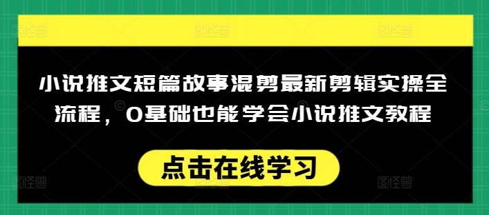 小说推文短篇故事混剪最新剪辑实操全流程，0基础也能学会小说推文教程，肯干多发日入多张_微雨项目网