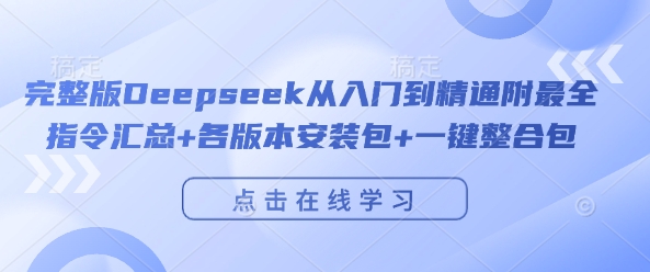 完整版Deepseek从入门到精通附最全指令汇总+各版本安装包+一键整合包_微雨项目网
