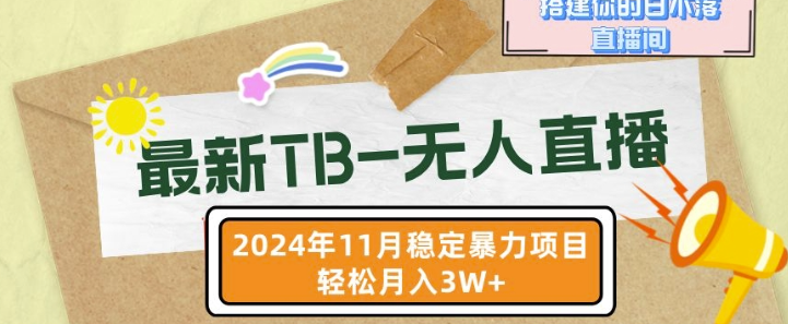 【最新TB-无人直播】11月最新，打造你的日不落直播间，轻松月入过W【揭秘】_微雨项目网