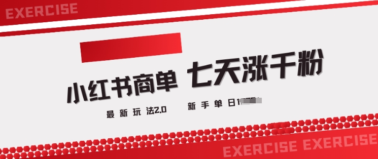 小红书商单2.0最新玩法，3天涨千粉单日变现多张_微雨项目网