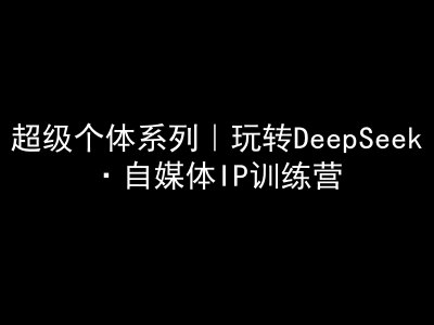 超级个体系列，玩转DeepSeek·自媒体IP训练营，deepseek教程_微雨项目网