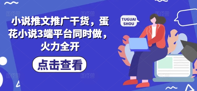 小说推文推广干货，蛋花小说3端平台同时做，火力全开_微雨项目网