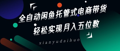全自动闲鱼托管式电商带货，轻松实现月入五位数【揭秘】_微雨项目网