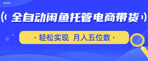 全自动闲鱼托管式电商带货，只需一部安卓手机和一个闲鱼号，轻松实现月入五位数【揭秘】_微雨项目网