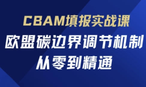 CBAM填报实战课，欧盟碳边界调节机制，从零到精通_微雨项目网