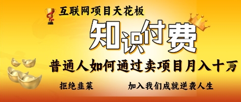 互联网项目天花板，知付付费项目，普通人如何通过卖项目月入十个，拒绝韭菜【揭秘】_微雨项目网