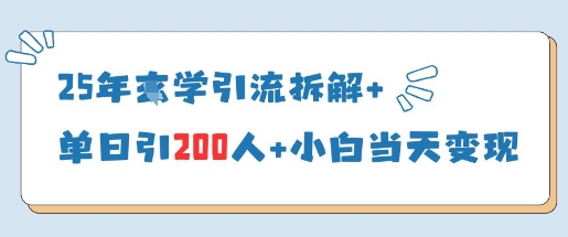 25年国学引流拆解+单日引200人+小白当天就能变现_微雨项目网