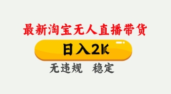 4月最新淘宝无人直播带货，日入数张，不违规不封号，独家技术，操作简单【揭秘】_微雨项目网