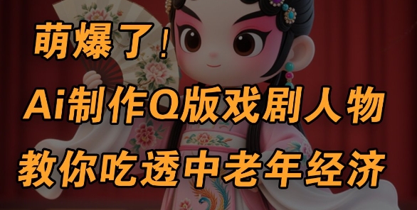 用Ai制作Q版戏剧人物，手把手教你吃透中老年经济，5分钟一个成品，多渠道变现_微雨项目网
