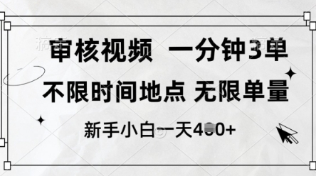 审核视频，10秒一单，不限时间，不限单量，新人小白一天4张+【揭秘】_微雨项目网