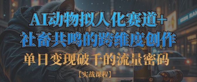 单日变现破千的流量密码，AI动物拟人化赛道+社畜共鸣的跨维度创作_微雨项目网
