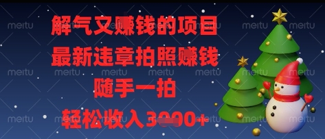 解气又挣钱的项目，最新违章拍照挣钱，随手一拍，轻松收入多张【揭秘】_微雨项目网