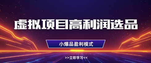 虚拟项目高利润选品方法，做好单店利润1W+，可多店倍增利润_微雨项目网