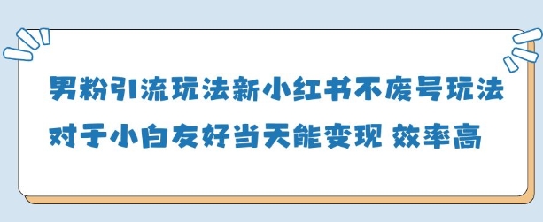 男粉引流玩法(新)，玩法友好做的好当天就能变现_微雨项目网
