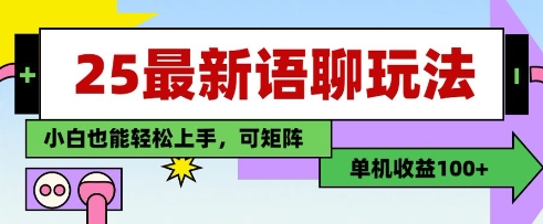 25年最新语聊玩法，纯手工，单机收益100+，小白也能轻松上手，可矩阵操作_微雨项目网