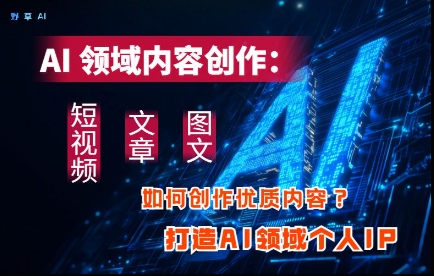 AI领域内容创作：高效创作短视频、文章、图文三大板块内容，打造AI领域个人IP_微雨项目网