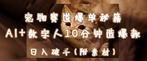 宠物赛道爆单秘籍：AI+数字人10分钟造爆款，日入1k_微雨项目网