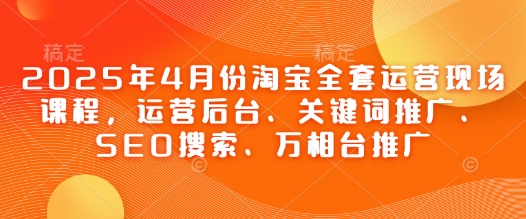 2025年4月份淘宝全套运营现场课程，运营后台、关键词推广、SEO搜索、万相台推广_微雨项目网