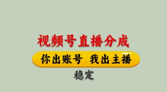 视频号直播分成，全程托管招募，单月轻松变现8k【揭秘】_微雨项目网