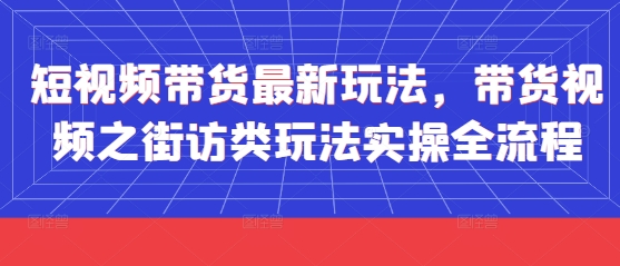 短视频带货最新玩法，带货视频之街访类玩法实操全流程_微雨项目网