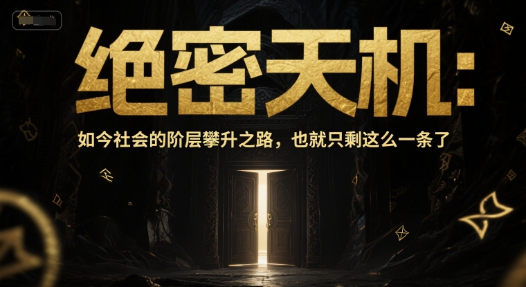 付费文章：绝密天机：如今社会的阶层攀升之路，也就只剩这么一条了_微雨项目网