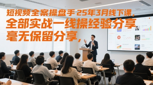 短视频全案操盘手25年3月线下课，全部实战一线操盘手经验分享，毫无保留分享，全是干货_微雨项目网