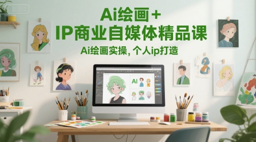 Ai绘画+IP商业自媒体精品课，Ai绘画实操，个人ip打造_微雨项目网