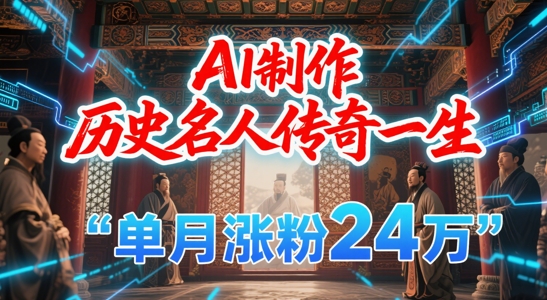 暴力起号！用AI制作历史名人传奇一生，单月涨粉24W，涨粉+变现赛道黑马来了_微雨项目网