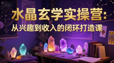 水晶玄学实操营：从兴趣到收入的闭环打造课_微雨项目网