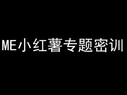 ME小红薯专题密训-小红书电商教程_微雨项目网