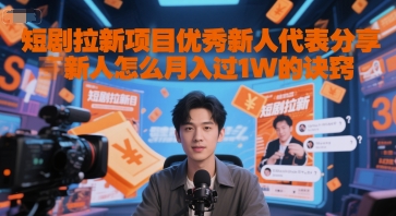 短剧拉新项目优秀新人代表分享新人怎么月入过1W的诀窍_微雨项目网