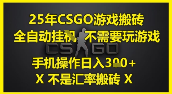 25年CSGO游戏搬砖，全自动运行，不需要玩游戏，手机操作日入3张(不是汇率搬砖)【揭秘】_微雨项目网