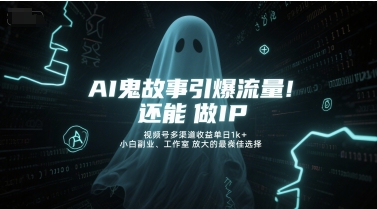 AI鬼故事引爆流量，还能做IP，视频号多渠道收益单日1k+，小白副业、工作室放大的最佳选择_微雨项目网