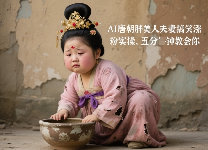 AI唐朝胖美人夫妻搞笑涨粉实操，五分钟教会你_微雨项目网