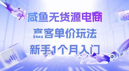 咸鱼无货源电商，高客单价玩法，新手1个月入门_微雨项目网