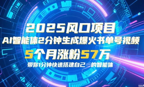 AI智能体2分钟一键生成爆火书单号原创视频，5个月涨粉57w，带你零代码1分钟搭建智能体_微雨项目网
