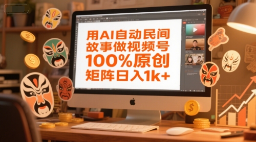 用AI自动民间故事做视频号，100%原创，矩阵日入1k+_微雨项目网
