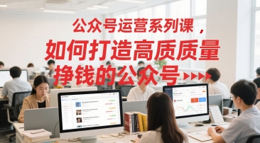公众号运营系列课，如何打造高质量挣钱的公众号_微雨项目网