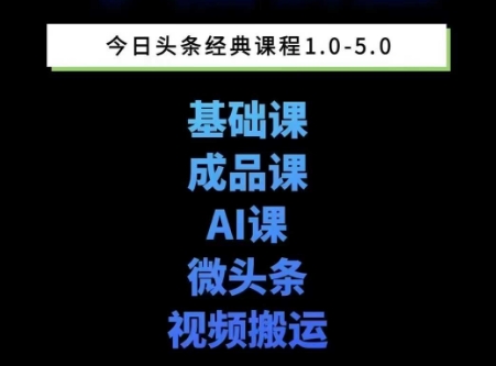 头条图文课1-5期教你头条图文写作、微头条、视频搬运变现，适合新手快速起号玩法_微雨项目网