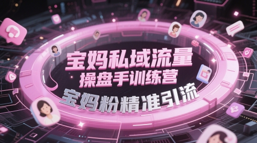 宝妈私域流量操盘手训练营，宝妈粉精准引流_微雨项目网