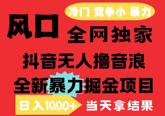 25年6月高爆抖音无人直播最新撸音浪掘金项目，解放双手小白可做，无脑日入1k+，门槛低【揭秘】_微雨项目网